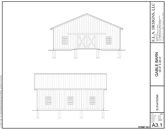 36X36 Gable Barn Sheet A1.1
