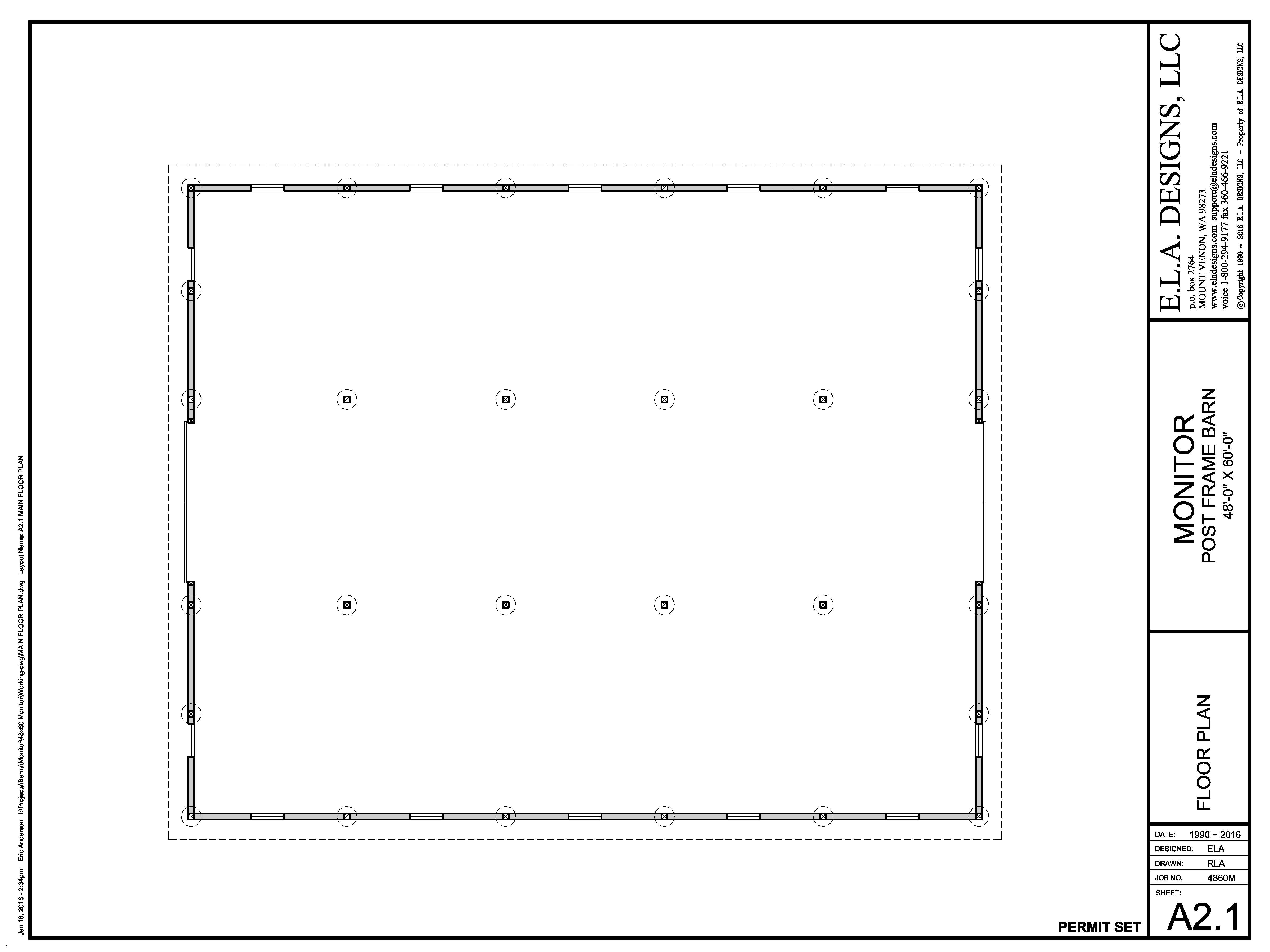 48X60 Monitor Barn Sheet A2.1